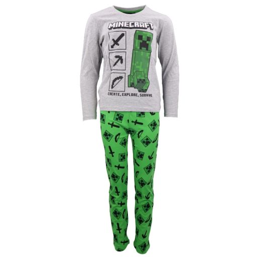 Minecraft Create, Survive gyerek hosszú pizsama 8 év / 128 cm
