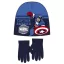 Bosszúállók Captain America Blue gyerek sapka + kesztyű szett 52 cm