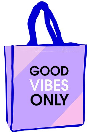 Good Vibes Only shopping bag 34 cm