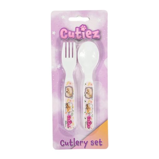 Állatos Cutiez műanyag evőeszköz készlet - 2 darabos