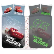   Disney Verdák Lightning sötétben világító gyerek, ovis ágyneműhuzat 100x135cm, 40x60cm