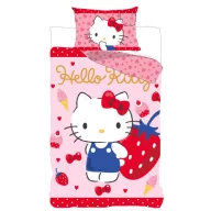 Hello Kitty Strawberry ágyneműhuzat 140×200cm, 70×90 cm