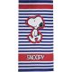 Snoopy Stripes fürdőlepedő, strand törölköző 70x140cm