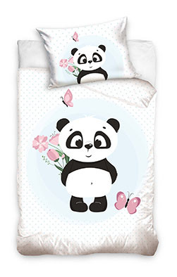 Panda gyerek ágyneműhuzat 100x135 cm, 40x60 cm