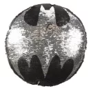 Batman Symbol átfordítható flitteres formapárna 30 cm