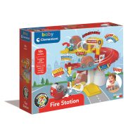   Tűzoltó állomás Fun készségfejlesztő szett bukfencező kisautóval Clementoni