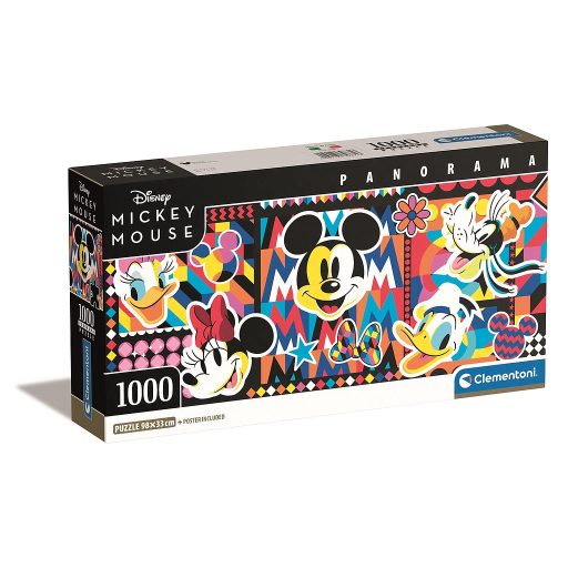 Disney Mickey Pop Art 1000 db-os panoráma Compact puzzle Clementoni