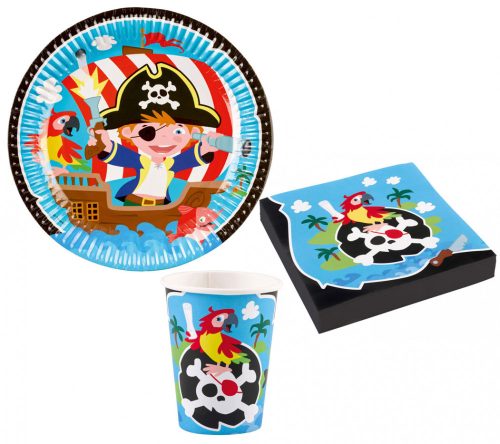 Pirate, Kalóz party szett 36 db-os 23 cm-es tányérral