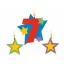 Színes Star 7-es számgyertya csillagokkal