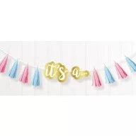 Fiú vagy Lány The Big Reveal rojtos girland 240 cm