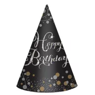 Happy Birthday Gold parti kalap, csákó 6 db-os