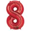 Színes Red óriás szám fólia lufi 8-as, 86x53 cm