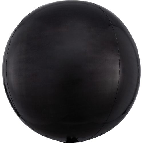 Black, Fekete Gömb Fólia lufi 40 cm