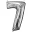Ezüst Silver szám fólia lufi 7-es 66x43 cm