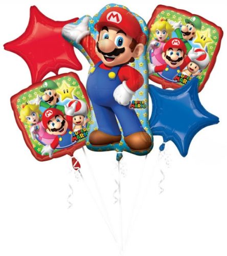 Super Mario Mushroom World fólia lufi 5 db-os szett