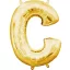 Arany Gold mini C betű fólia lufi 33 cm