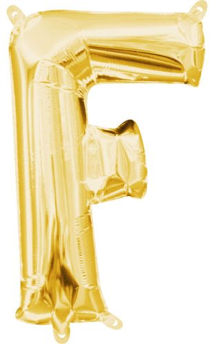 Gold, Arany mini F betű fólia lufi 33 cm