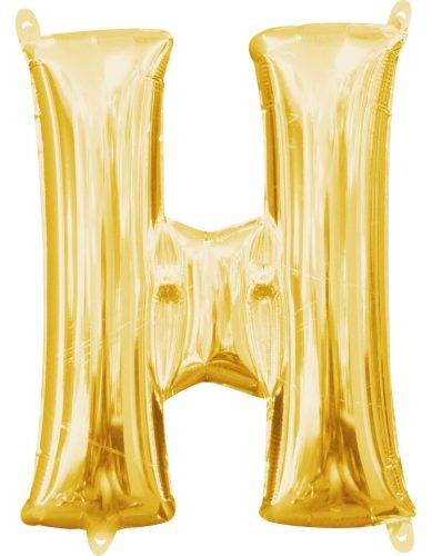 Gold, Arany mini H betű fólia lufi 33 cm