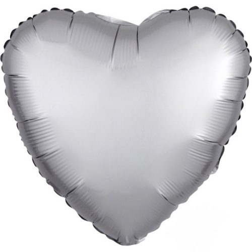 Szatén Platinum szív fólia lufi 43 cm