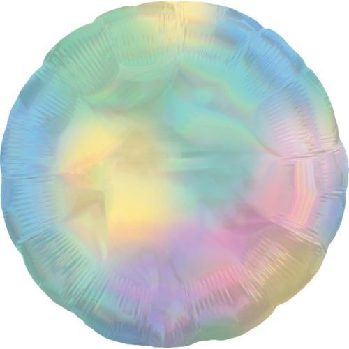 Holographic Pastel Rainbow, Szivárvány kör fólia lufi 45 cm (WP)