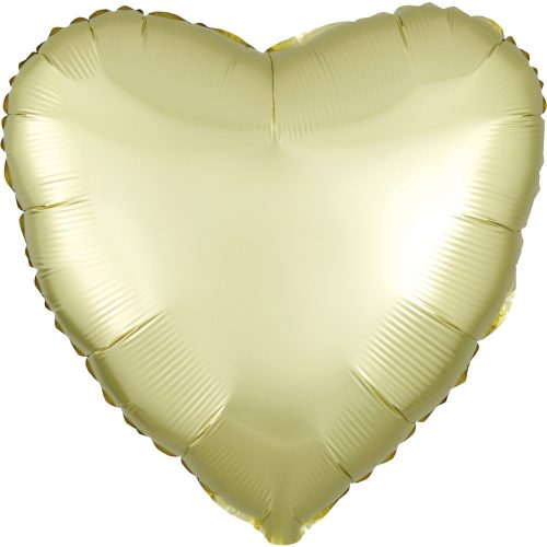 Szatén Pastel Yellow szív fólia lufi 43 cm