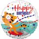 Happy Birthday Tigris fólia lufi 43 cm