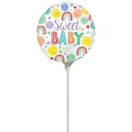Színes Sweet baby mini fólia lufi 23 cm (WP)