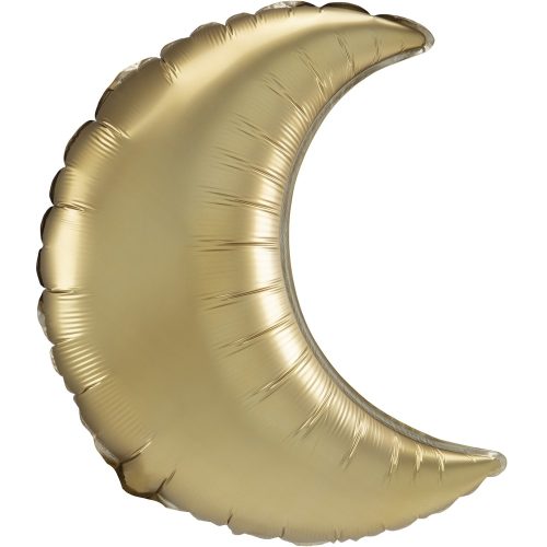Gold, Arany szatén hold fólia lufi 66 cm