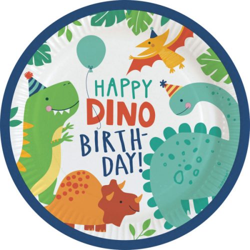 Dinoszaurusz Dino-Mate papírtányér 8 db-os 23 cm