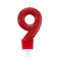 Színes Red csillogó tortagyertya, számgyertya 9-es