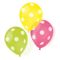 Pöttyös Dots léggömb, lufi 6 db-os 9 inch (22,8 cm)