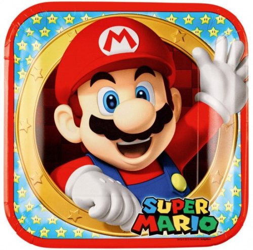 Super Mario Mushroom World papírtányér 8 db-os 23 cm