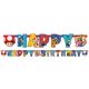 Super Mario Mushroom World Happy Birthday felirat 190 cm