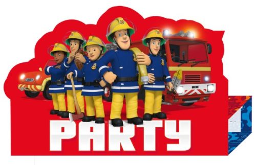Sam a tűzoltó Fire party meghívó 8 db-os
