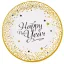 Happy New Year Golden Wishes papírtányér 8 db-os 23 cm