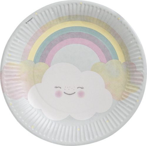 Szivárvány és Felhő Rainbow and Cloud papírtányér 8 db-os 23 cm