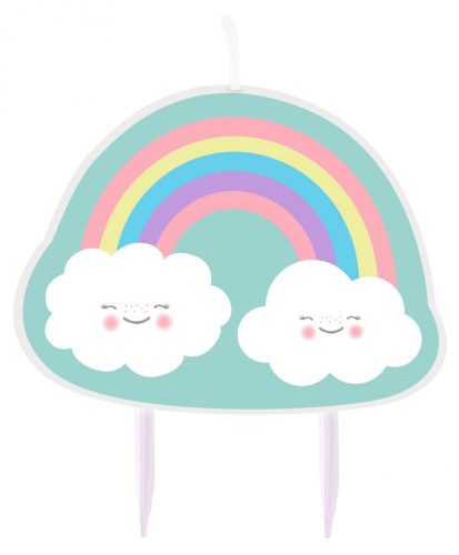 Szivárvány és Felhő Rainbow and Cloud tortagyertya 8,5 cm