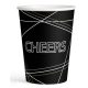 Cheers Black papír pohár 8 db-os 250 ml