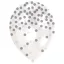 Ezüst Silver konfettis léggömb, lufi 6 db-os 11 inch (27,5cm)