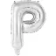 Ezüst Silver P betű fólia lufi 45 cm