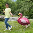 Flamingó Tropic sétáló fólia lufi 83 cm