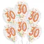 Happy Birthday 30 Droplets konfettivel töltött léggömb, lufi 6 db-os 11 inch (27,5 cm)