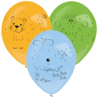   Számösszekötős Animals léggömb, lufi 3 db-os tollal 14 inch (35,5 cm)