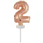 Színes Rose Gold 2-es szám fólia lufi tortára 13 cm