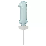 Kék Pastel 1-es szám fólia lufi tortára 13 cm