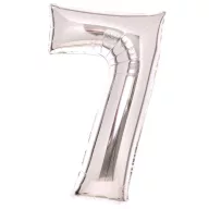 Ezüst Silver 7-es szám fólia lufi 66 cm