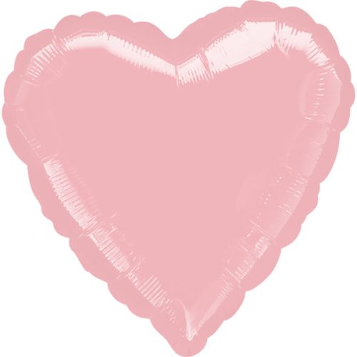 Metallic Pastel Pink szív fólia lufi 43 cm