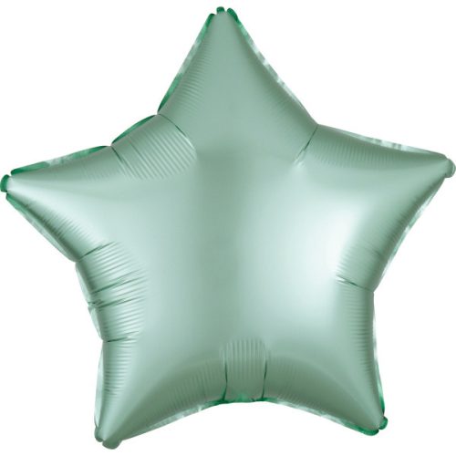 Silk Mint Green csillag fólia lufi 48 cm