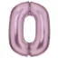 Rózsaszín Lustre Pastel Pink 0-ás szám fólia lufi 86 cm