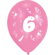   Happy Birthday 6 Ribbon léggömb, lufi 8 db-os 10 inch (25,4cm)
